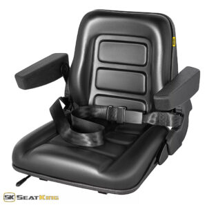 Asiento Negro Montacarga Tractor Excavadora Reposabrazos Pvc